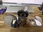 Counter 13 1/4" X 15 Ss Propeller, 08M60-ZW7-B00, Mercury Yamaha Honda. Fixed Price $350.00.
