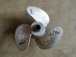 Aluminum 1/4" X 10P Michigan Wheel Prop, Pj 75, Older Pin Style Hub, # 1466. Fixed Price $23.00.