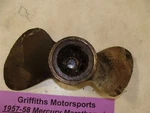 1957-58 Mercury Kiekhaefer Mark 75 60HP Marathon 6CYL 2 Blade Propeller. Fixed Price $65.00.
