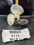 Boat Propeller, Michigan Pj 74 Used 10 X 1/4 #379260. Fixed Price $17.56.