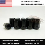 20PC 12X1.5 Fit Chrysler Black Wheel Lug Nut Bulge Acorn Conical Seat 3/4" Hex. Fixed Price $20.60.