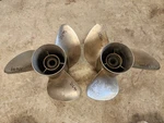Pair Of 13 3/4" X 17P Yamaha Semi-cleaver Ss Props, 17-M, 17-ML, P10699 P10700. Fixed Price $515.00.