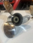 14 1/4" X 26P Suzuki Stainless Propeller, 15 Spline Mercury Hub, 4.75", P10486. Fixed Price $325.00.