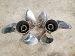 Pair Of 14 3/4" 20P Evinrude Johnson Brp Viper Ss Propellers, Tbx, P5788 P5789. Fixed Price $423.00.
