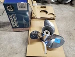 New 13 1/2" X 15P Evinrude Johnson Ss Propeller, 763950, Spline Hub, P6361. Fixed Price $417.00.