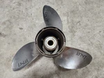 13" X 19P Omc Evinrude Johnson Stainless Prop, 384142, Spline, 4.25", P10747. Fixed Price $129.00.
