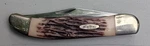 Vintage Ka-bar 1184 Folding Hunter Two-blade Knife Synthetic Stag. Fixed Price $53.95.