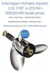 Michigan Wheel Apollo Hubless Stainless Steel Boat Propeller 13-7/8 X 23P. Fixed Price $200.00.