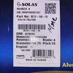 Solas 4-BLADE Aluminum Propeller Dia. 14.75 Pitch 15.00 Rotation. Fixed Price $116.51.