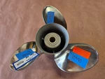 14 1/4" X 17P Michigan Wheel Rapture Ss Propeller, 013066, Omc Evinrude, P10990. Fixed Price $275.00.