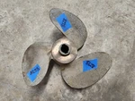 Bronze 10 1/4" X 11P Michigan Wheel Prop, Smc 857, Omc Evinrude Pin Hub, P8628. Fixed Price $41.00.
