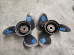 Pair Of 14 1/4" X 23P Omc Evinrude Johnson Ss Props, 389019, 390823, P8111 P8112. Fixed Price $340.00.