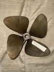 Oj Legend Brass 13X16 Pitch Keyed Bore 4 Blade Right Hand Propeller. Fixed Price $400.00.