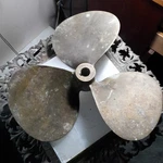 Vintage Columbian Brass 3 Blade Boat Propeller D14 P10. Fixed Price $139.00.