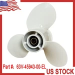 1PCS 1/4 X 11 Propeller 63V-45943-00-EL Fit For Yamaha 9.9-20HP 8 Spline. Fixed Price $47.77.