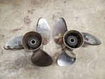 Pair Of 14 3/4" X 19P Omc Evinrude Johnson Viper Ss Propellers, P5400 P5401. Fixed Price $356.00.