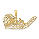 10K Solid Yellow Gold Airboat Pendant Propeller Florida Everglades Charm. Fixed Price $345.79.