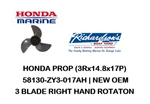 Honda Propeller ( 58130-ZY3-017AH ) 14.8" X 17P New Oem. Fixed Price $139.00.