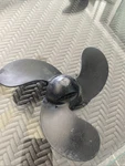Omc Outboard Prop With Housing # 115208. Fixed Price $55.00.
