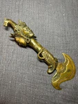Antique Tibetan Bronze Phurba Dagger: Mahakala, 11" Ritual Knife. Fixed Price $213.75.