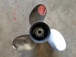 Left Hand 1/4" X 19P Stiletto Ss Prop, 10219 M1419, Mercury Yamaha, # 1094. Fixed Price $200.00.