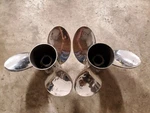 Pair Of 15" 21P Evinrude Johnson Rebel Ss Propellers, Tbx, P5270 P5271. Fixed Price $612.00.