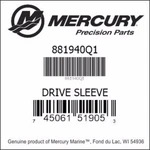 Mercury Quicksilver Flo-torq 3 Drive Sleeve Assembly 881940Q1. Fixed Price $57.00.