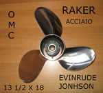 Original Omc Raker Steel 13 1/2X18 Evinrude Johnson Outboard Propeller 394758. Fixed Price $523.49.