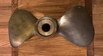 Vintage Brass Oj Johnson Oakland California 12 Two Blade 18 Spline Boat Prop. Fixed Price $62.00.