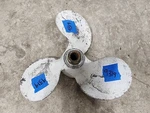 Aluminum 10" X Pitch Unknown Propeller, Force Chrysler 14 Spline Pin Hub, P9319. Fixed Price $37.00.