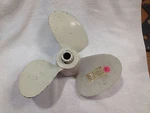 U.s. Marine Or Michigan Johnson Evinrude 072034 13 1/4 X 19 Alum. Used Prop. Fixed Price $50.00.