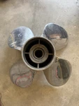 Clean Used Oem Yamaha 13 3/4 X 22 4-BLADE Stainless Outboard Propeller. Fixed Price $299.00.