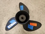 14 3/4" X 17P Omc Evinrude Johnson Sst Propeller, 176615, Spline, P9691. Fixed Price $185.00.