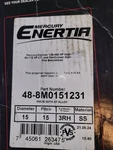 Mercury Inertia Propeller. Fixed Price $700.00.