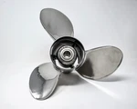 Michigan 14-1/4 X 26" Stainless Prop For 15 Spline Evinrude Johnson Outboards. Fixed Price $249.00.