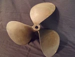 Michigan Dyna Jet 19 Lh 15 Tri Blade Brass Propeller 1/4" To 1" Tapered Shaft. Fixed Price $150.00.