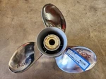 13 1/4" X 17P Nissan Stainless Steel Propeller, Mercury Hubbed Now, P10040. Fixed Price $229.00.