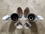 Pair Of 14 1/2" 22P Evinrude Johnson Viper Ss Propellers, Tbx, P5230 P5231. Fixed Price $589.00.