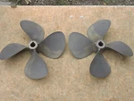 Michigan Dyna-quad Propellers 22R28 22L28 Pair Nibral Searay 480 Sundancer. Fixed Price $3900.00.