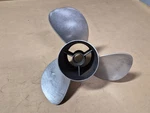 Used Mercury Bravo Three Prop 13.5 X 28 / Rh 8M8022470. Fixed Price $275.00.