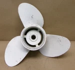 Used Michigan Wheel 13 3/4" X 15" Aluminum Outboard Propeller # PJ-80. Fixed Price $49.99.