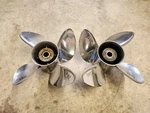 Pair Of Blade 14 1/8" X 23P Omc Evinrude Cyclone Ss Propellers, P10011 P10012. Fixed Price $625.00.