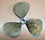 Grand Rapids Vtg Brass Boat Propeller 3 Blade 20X22 6614. Fixed Price $200.00.