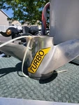 Turbo 21 Pitch Stainless Prop ( Fits Most V6 Outboards ). Fixed Price $250.00.