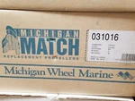 Michigan Wheel P/n 031016 10-5/8 X 12 Replaces Mercury 48-73134A40. Fixed Price $175.00.