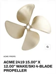 Acme 2419 Boat Propeller. 15 X 1.125 Bore, Left Rotation, Four Blade. Fixed Price $490.00.