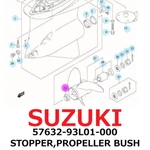 New Suzuki Genuine Stopper,propeller Bush 57632-93L01-000. Fixed Price $115.99.