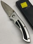 Black/silver Folding Knife W/plain Blade, Thumb Switch, Liner Lock YD-4516. Fixed Price $9.99.