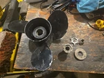 Aluminum 14" 23P Mercury Black Max Propeller, 48-832834A45P23 With Hub Nut. Fixed Price $105.00.