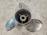 14" X 19P Mercury Stainless Propeller, 48-73980-19, Needs Work, 4.75", P9600. Fixed Price $25.00.